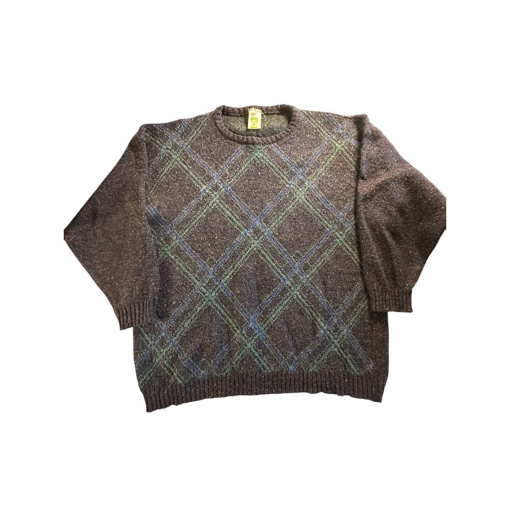 Vintage St Michael Argyle Wool Sweater Men’s XL Made in UK Heritage GrandpaCore